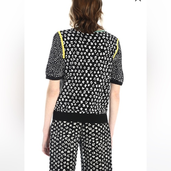 MaxMara label-cut Floral Contrast Trim Knit Top IT40 165/88A US4/6 Spring/Summer - Picture 4 of 16